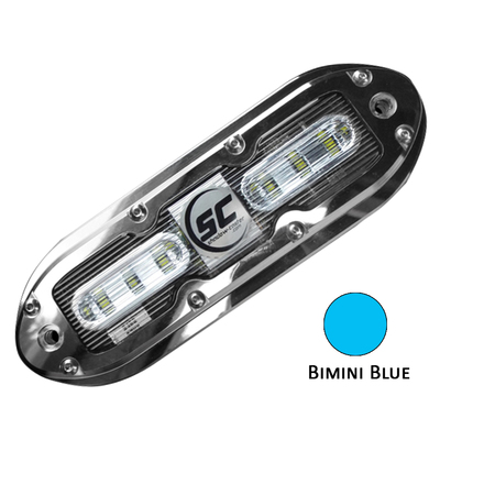 SHADOW-CASTER LED LIGHTING SCM-6 LED Underwater Light w/20' Cable - 316 SS Housing - Bimini Blue SCM-6-BB-20
